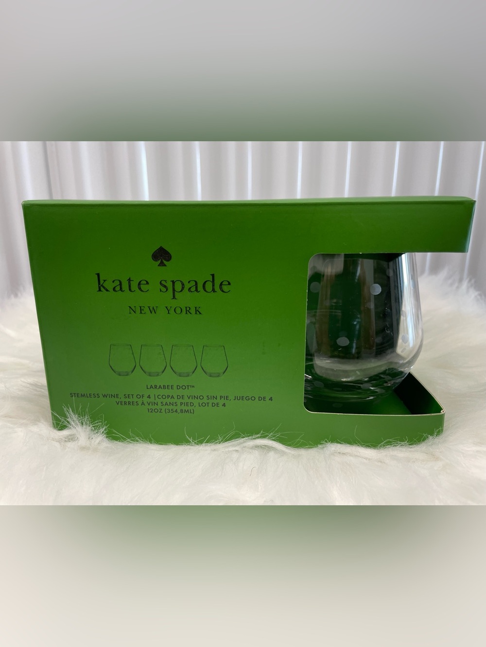 Kate Spade ♠️ Larabee Dot Stemless Wine Glasses {set of 4} - Polka Dot